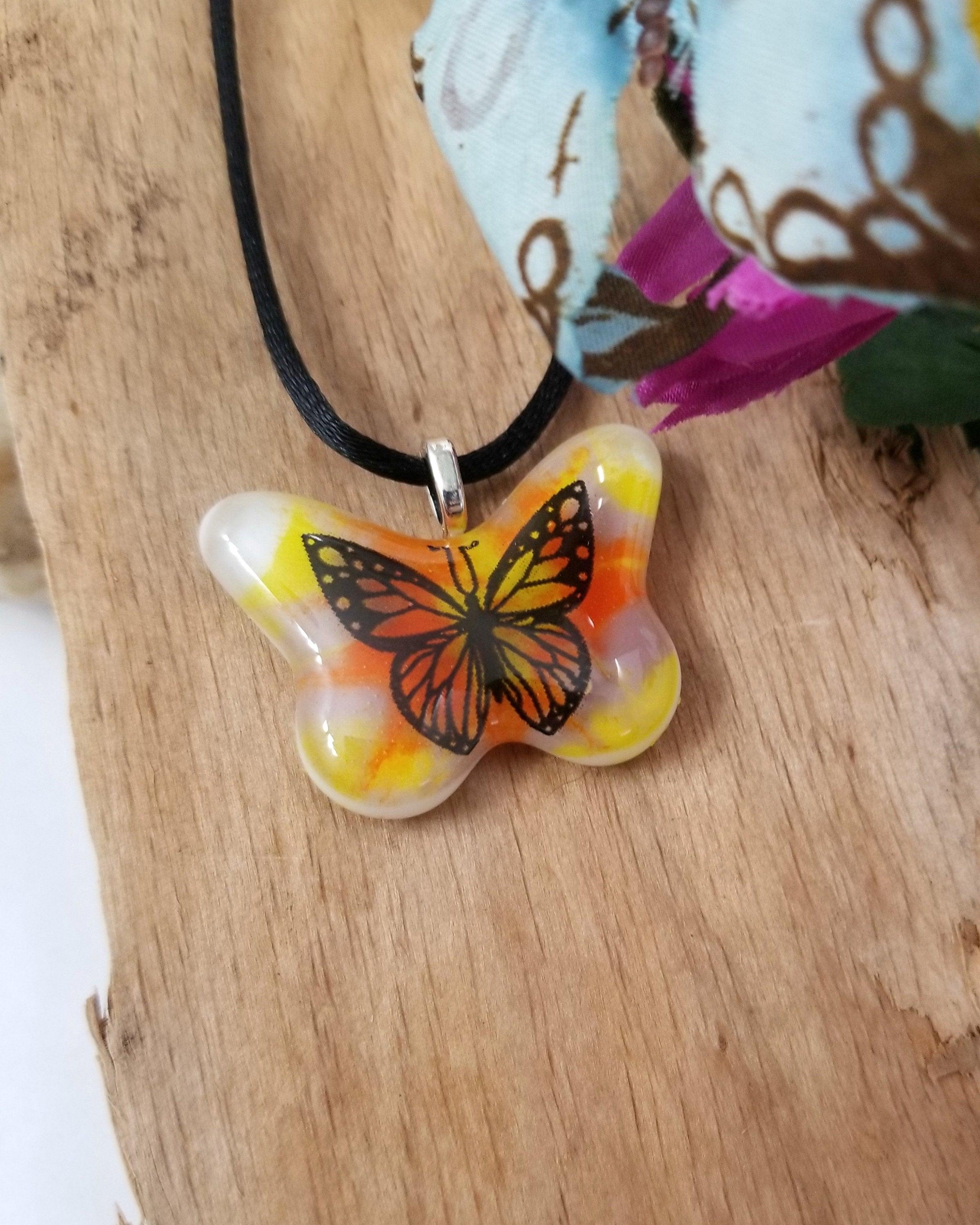 Fused Glass Rectangle Necklace – Amistad